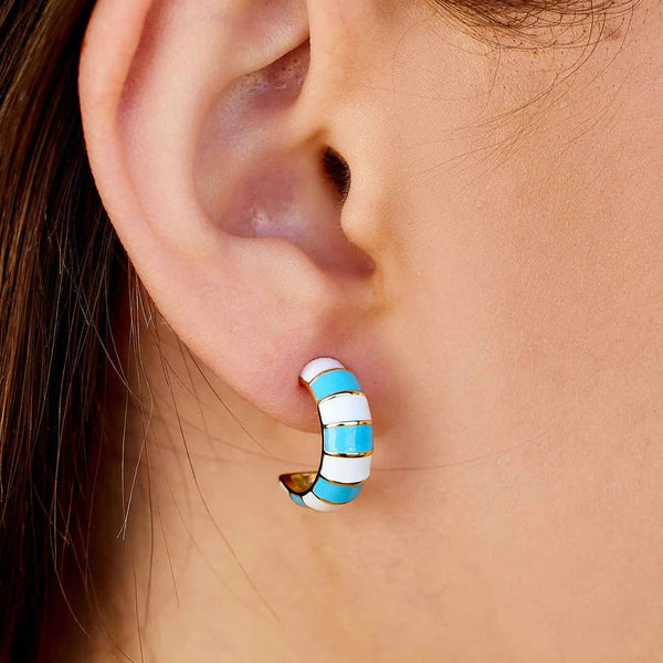 Color block enamel studs