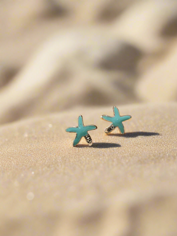 Enamelled Starfish Mini Studs