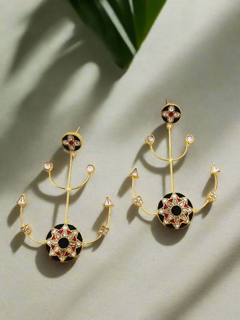 Anchor Motif Drop Earrings