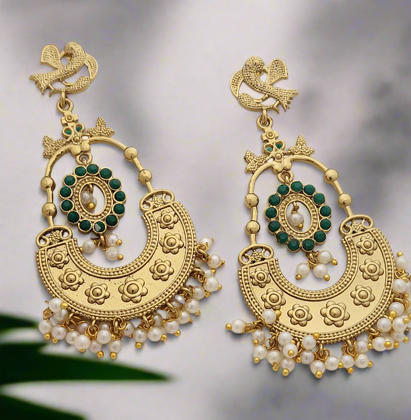 Gold-Toned Chandbali Earrings