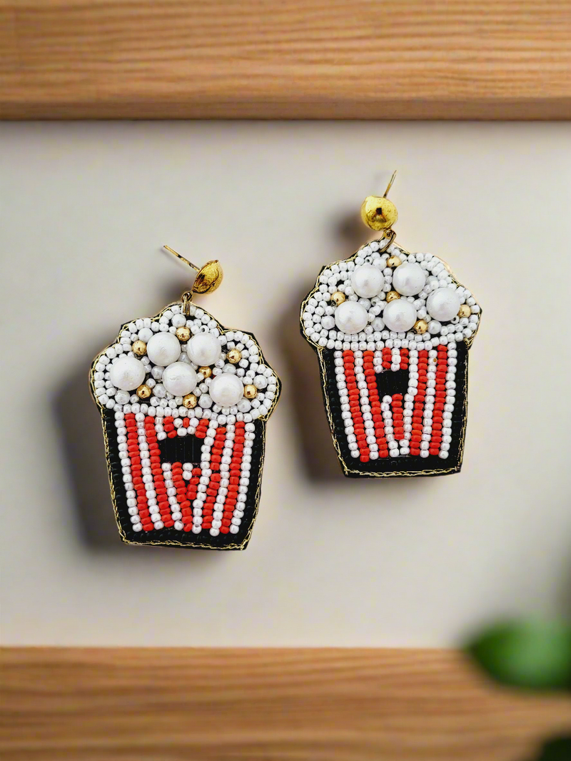 Popcorn Beaded Drop Earrings