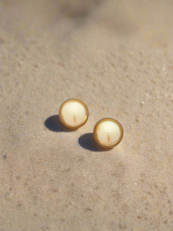 Golden pearl studs