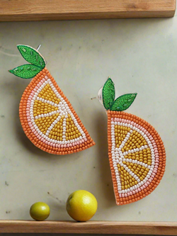 Slice Beaded Dangle Earrings