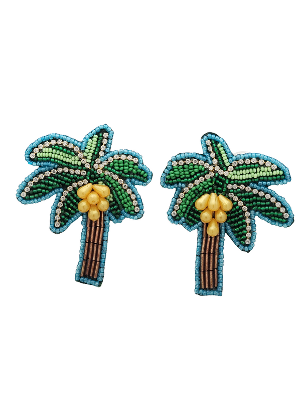 Palm Tree Beaded Earrings