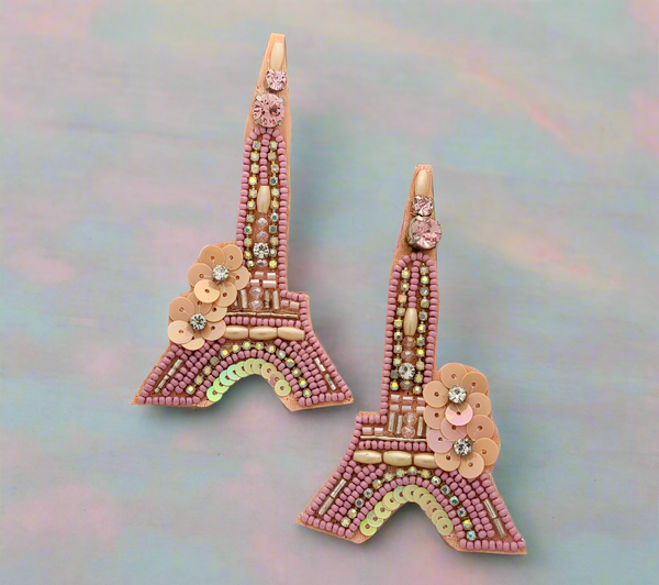 Eiffel Tower Beaded and Embellished Earrings