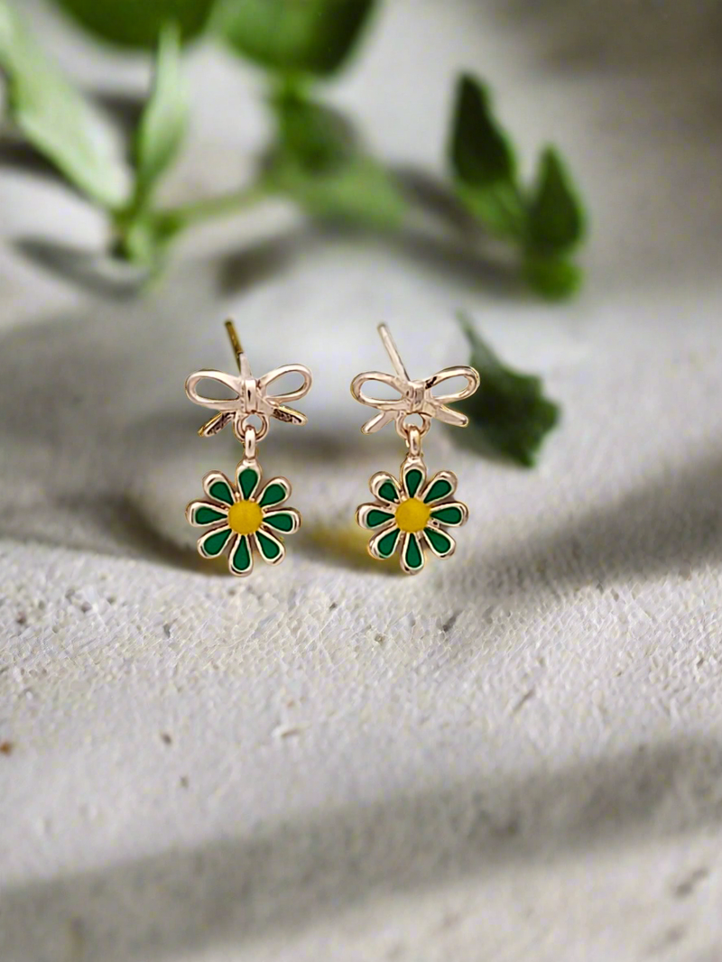 Daisy and Bow Mini Earrings