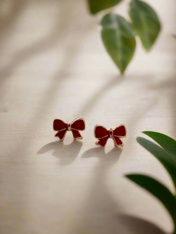 Red Bow Mini Stud Earrings