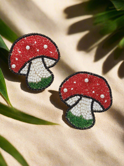 Mushroom Beaded Earrings