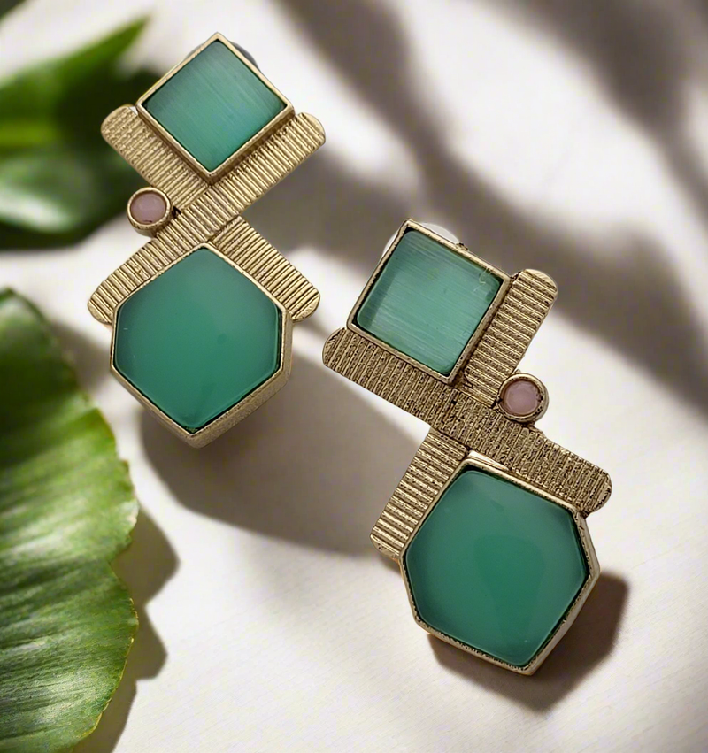 Geometric stone earrings