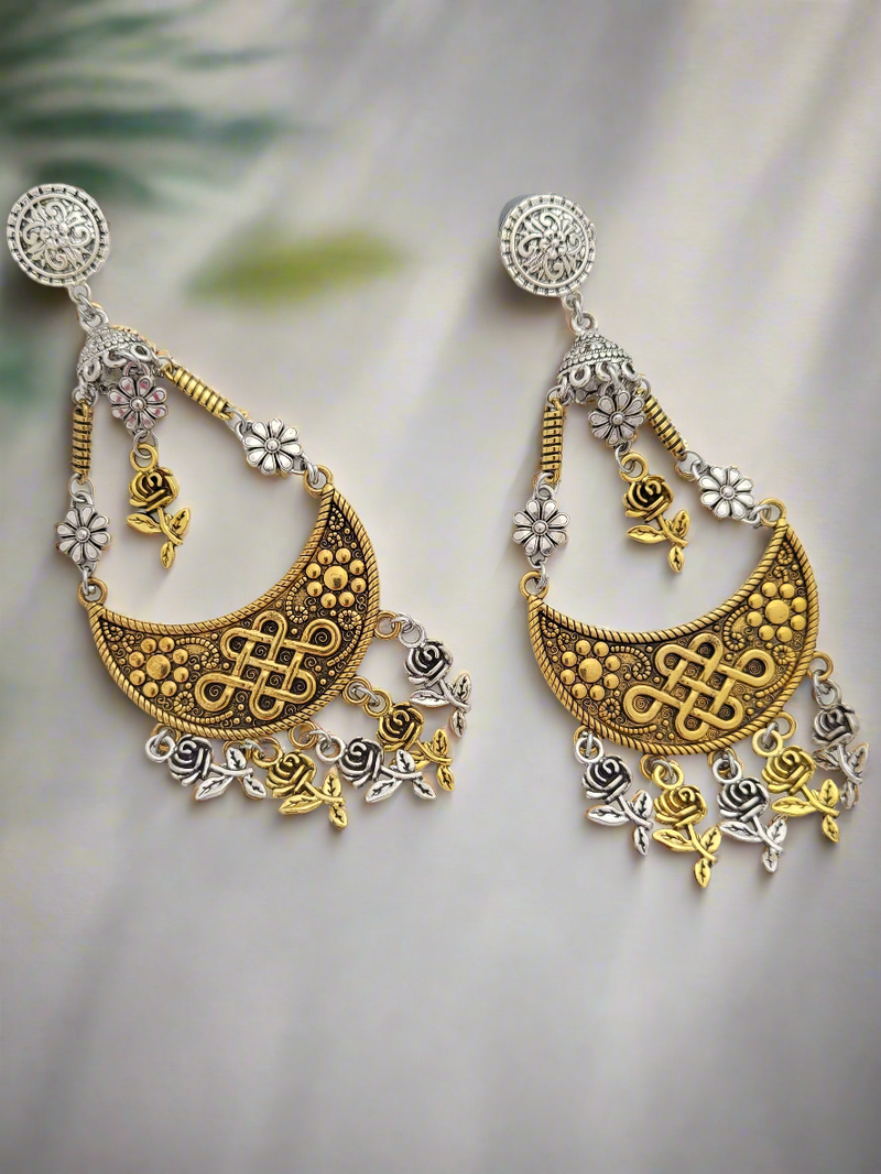 Oxidized Chandballa style earrings