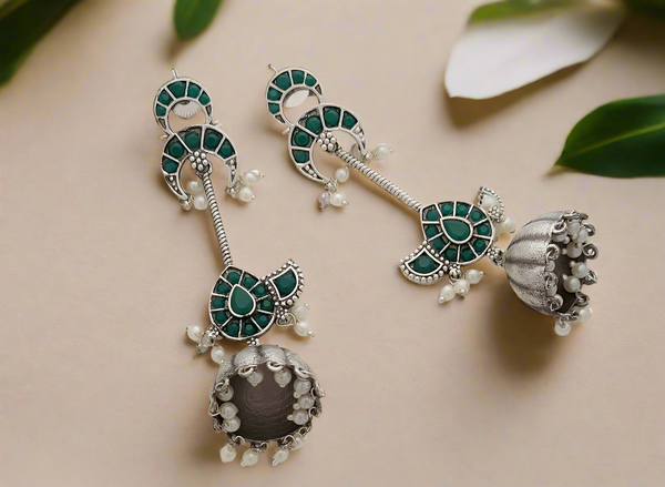 Elegant stick jhumka earrings