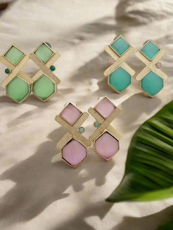 Geometric stone earrings