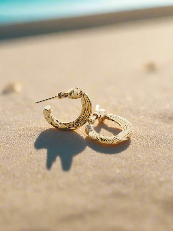 Textured Gold-Tone Hoop Earrings