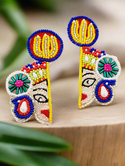 Half Durga ji face earrings