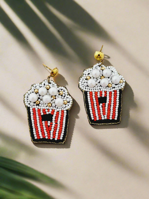 Popcorn Beaded Drop Earrings