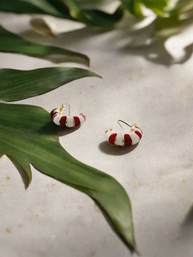 Color block enamel studs