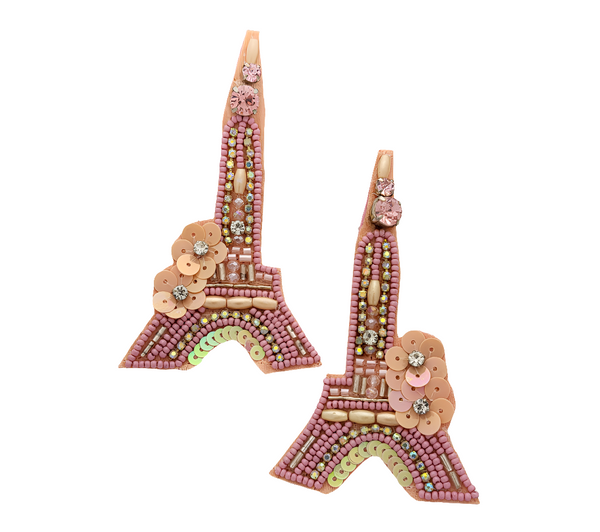 Eiffel Tower Beaded and Embellished Earrings