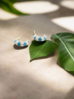 Color block enamel studs