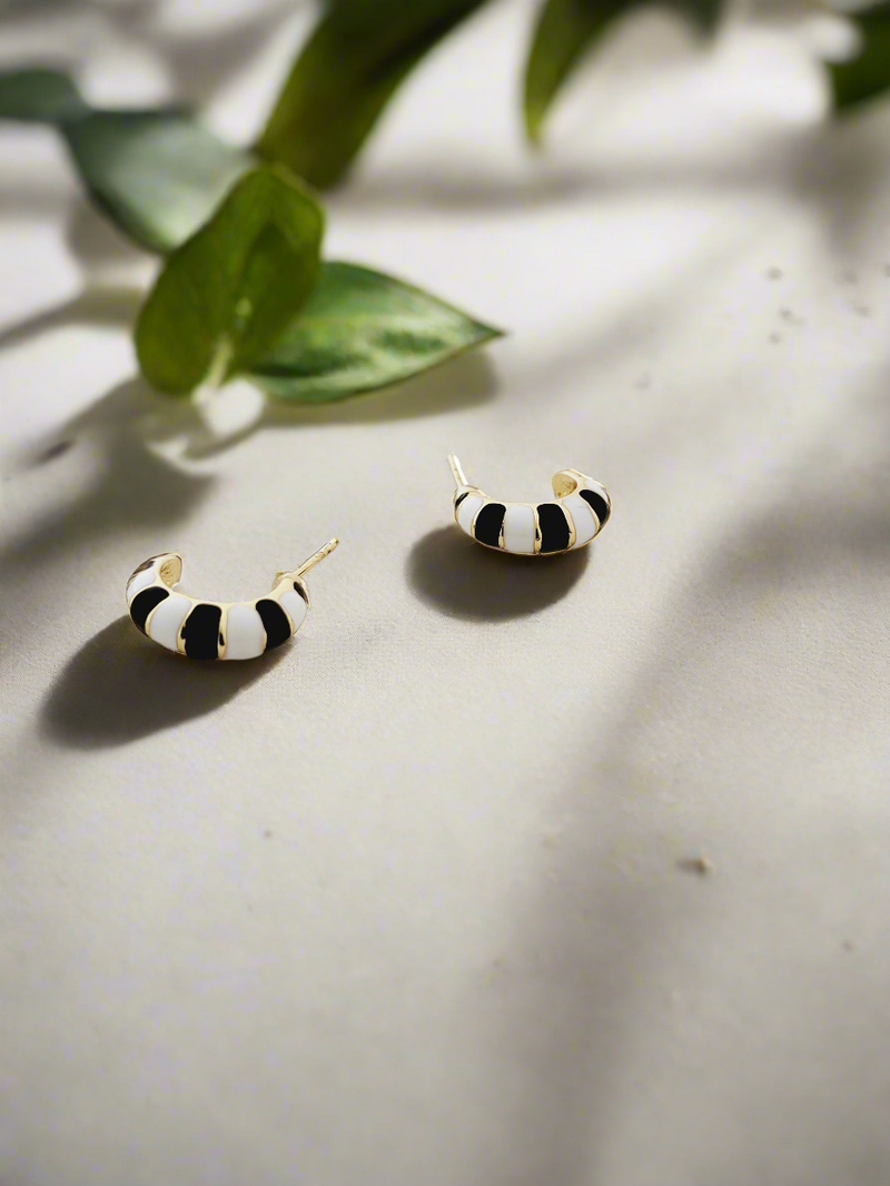 Color block enamel studs