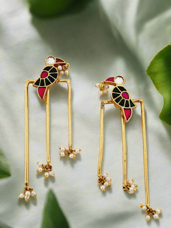 Pachi Kundan Gold-Plated Bird motifs Earrings