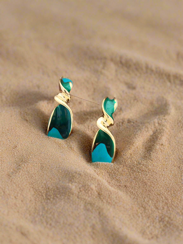 Sculptural Enamel twist earrings