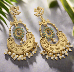 Gold-Toned Chandbali Earrings