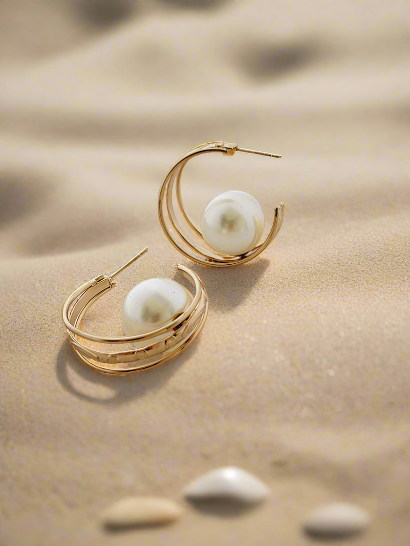 Modern Pearl & Layered Hoop Earrings