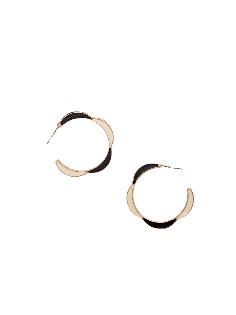 Sculptural Enamel hoop earrings