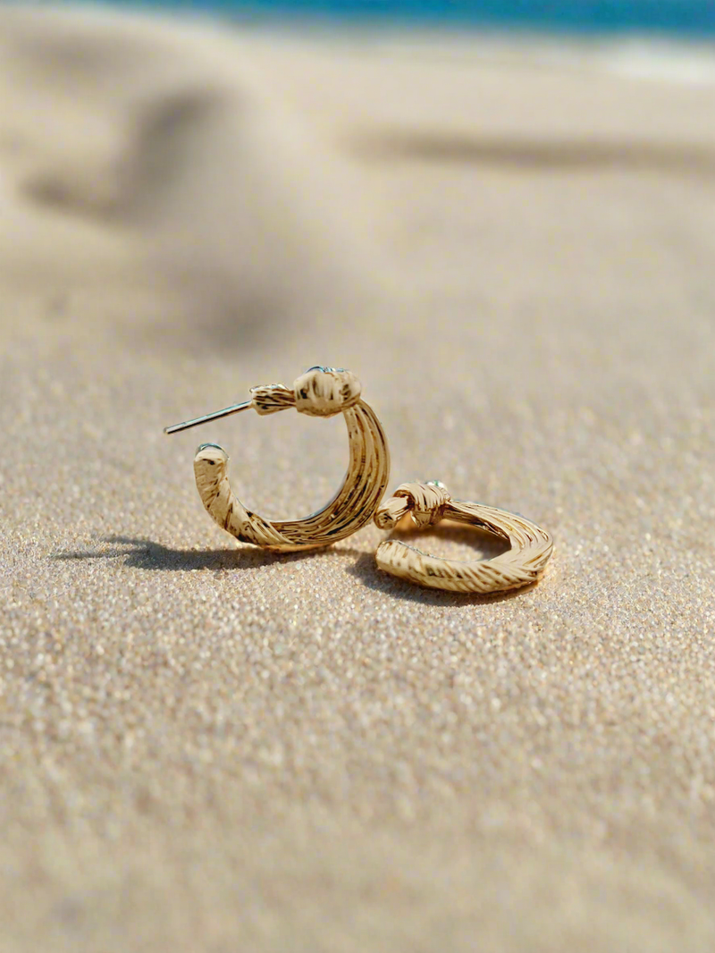 Textured Gold-Tone Hoop Earrings