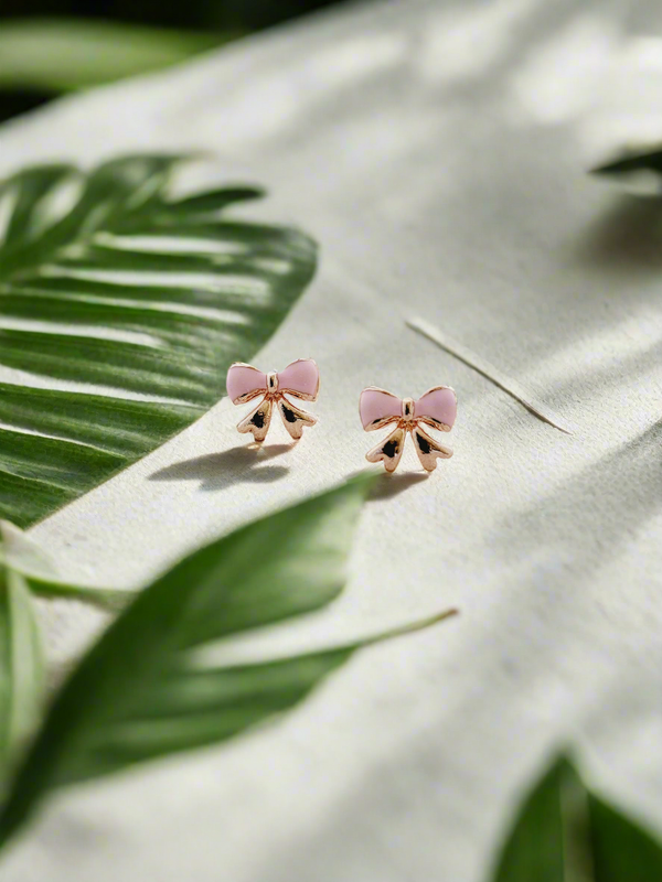 Delicate Enamelled Mini Bow studs