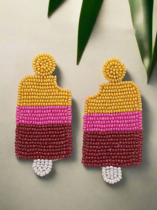 Bitten Popsicle Beaded Earrings