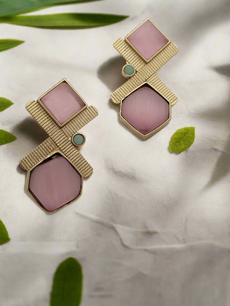 Geometric stone earrings