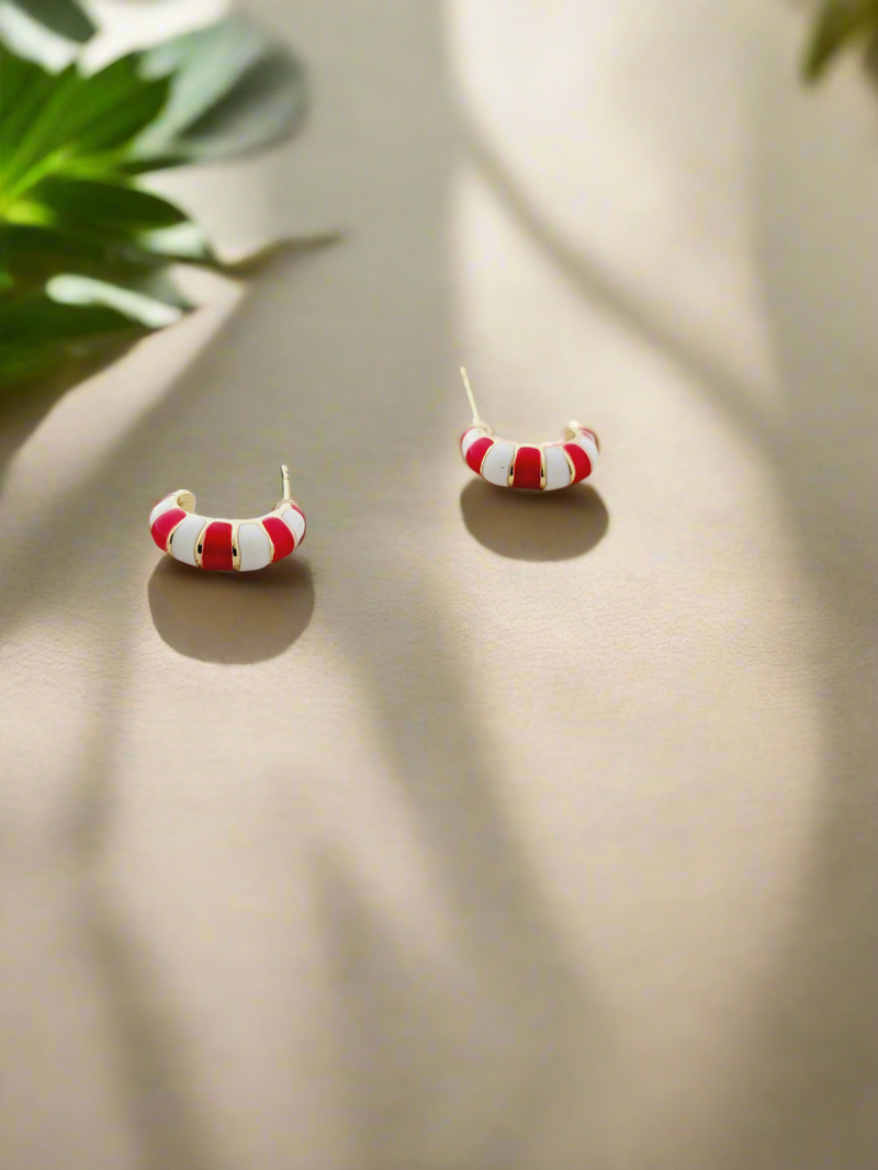 Color block enamel studs