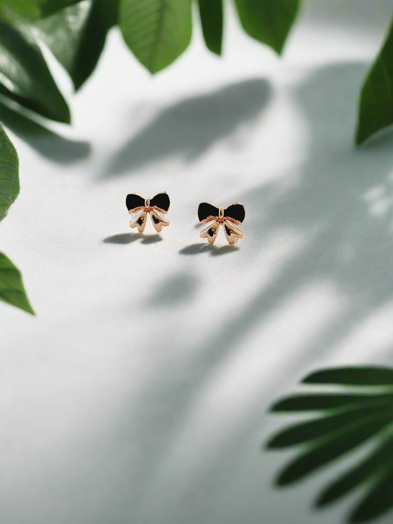 Delicate Enamelled Mini Bow studs