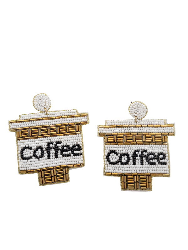 "Coffee" Beaded Dangle Earrings