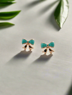 Delicate Enamelled Mini Bow studs