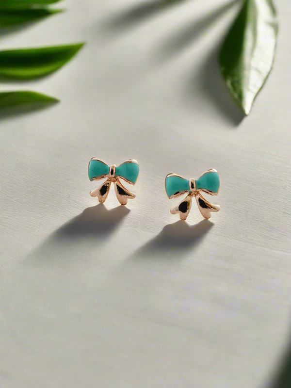 Delicate Enamelled Mini Bow studs