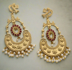 Gold-Toned Chandbali Earrings