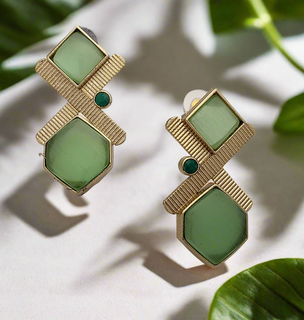 Geometric stone earrings