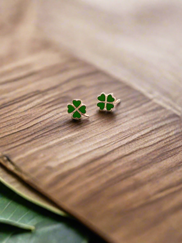 Four Leaf Clover Mini Stud Earrings