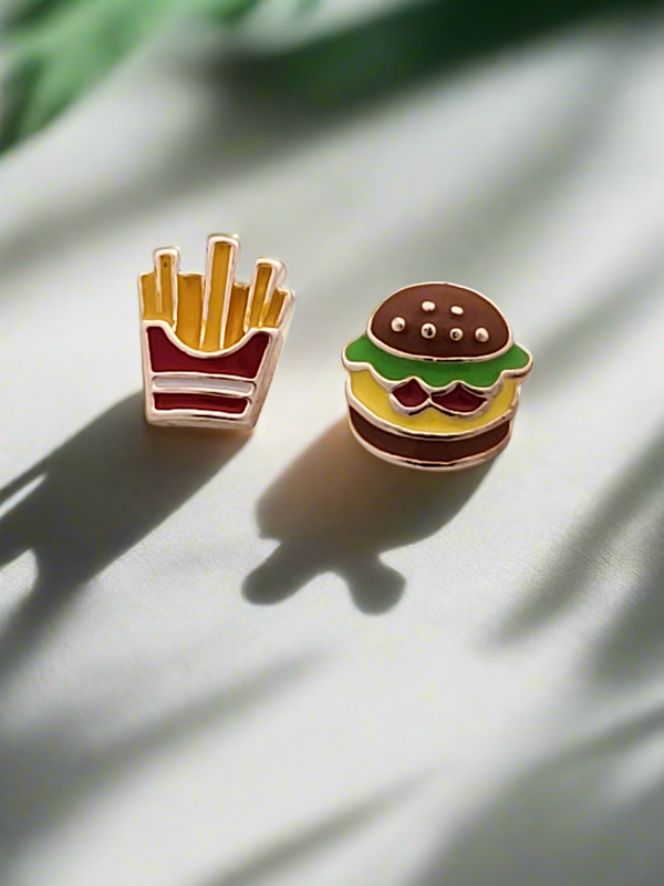 Mismatched Burger & Fries mini studs