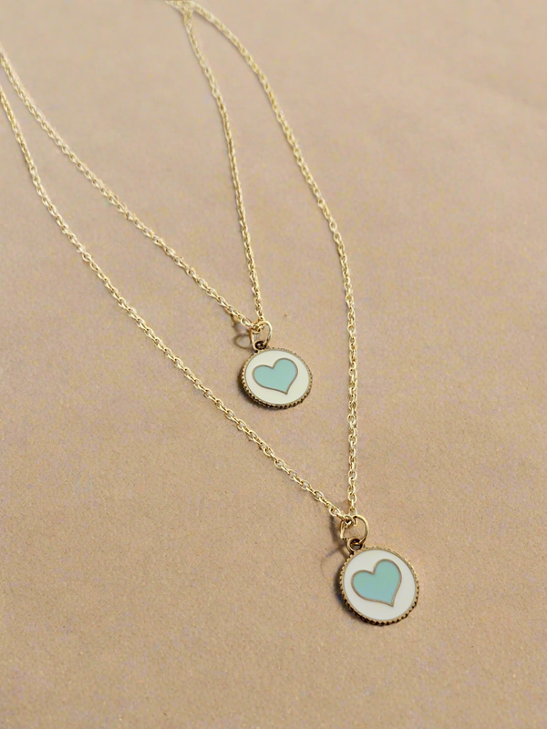 Double layered Heart charm necklace