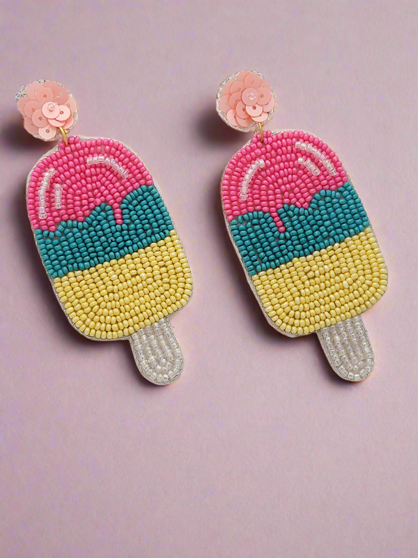 Popsicle Beaded Dangle Earrings