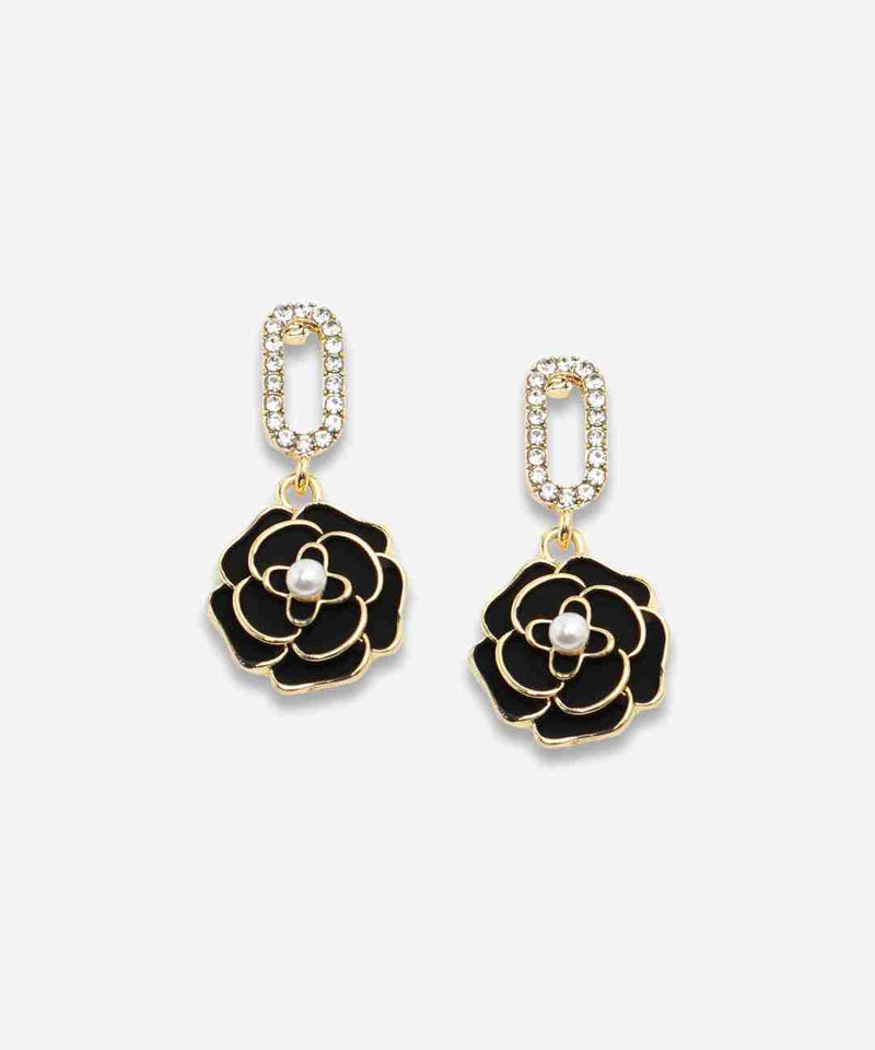 Enamel Flower drop earrings