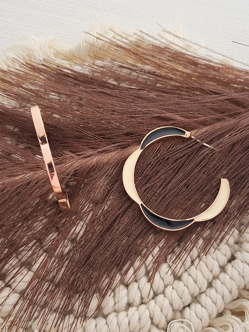 Sculptural Enamel hoop earrings