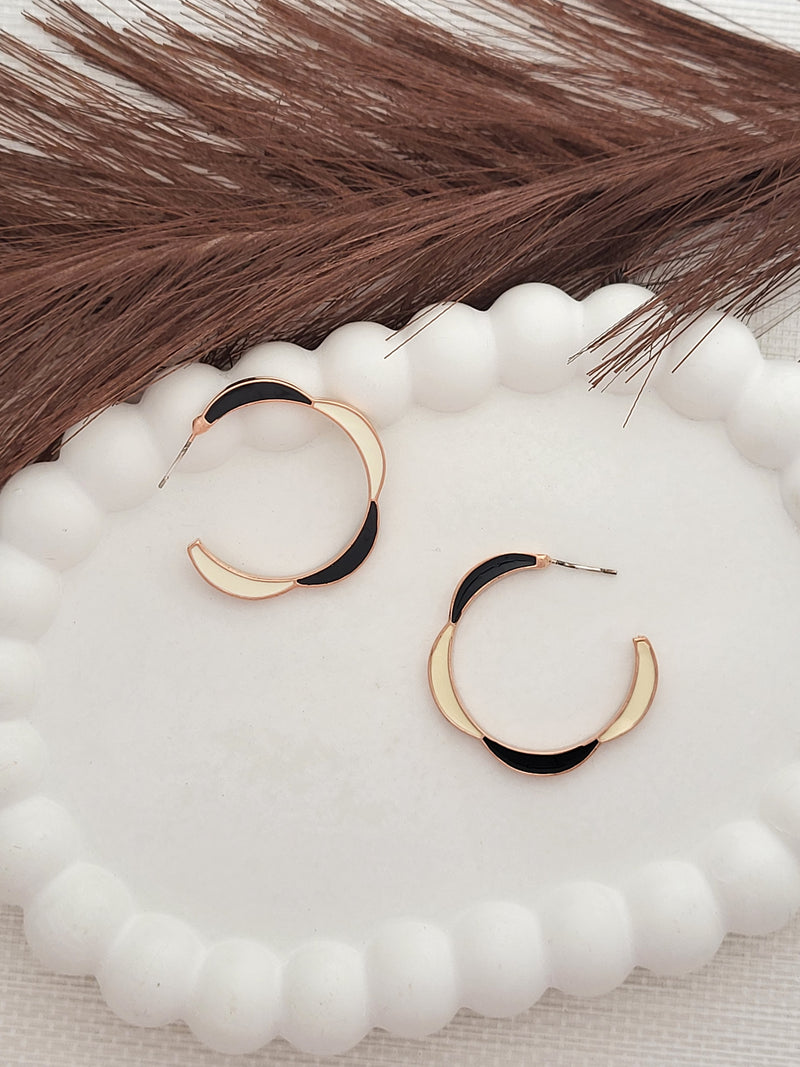 Sculptural Enamel hoop earrings